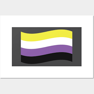 Nonbinary pride flag Posters and Art